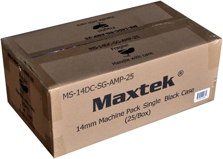 maxtek 25 عبوة من علب أقراص DVD ماكستيك قياسية 14 مم سوداء مع غلاف خارجي شفاف - Image 2