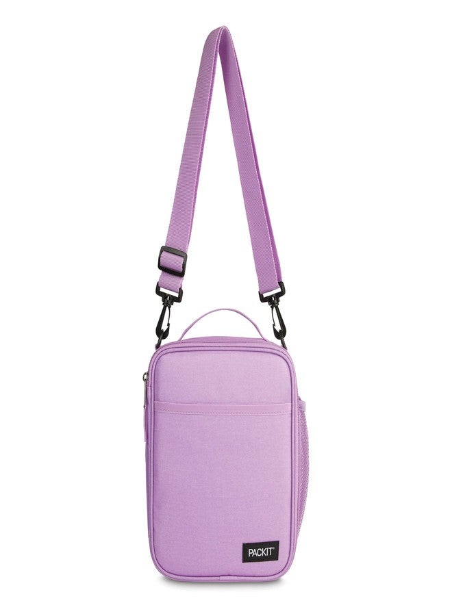 باكيت علبة غداء PackIt® قابلة للتجميد، بلون الخزامى، مصنوعة بتقنية ECOFREEZE®، قابلة للتجميد بالكامل، قابلة للطي، قابلة لإعادة الاستخدام، مزودة بمقبض علوي وجيب أمامي. سهلة الحمل، طازجة في كل مرة. - Image 5