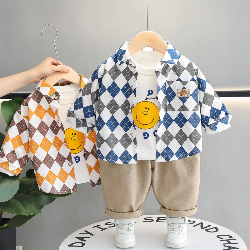 Boy'S Clothes Children'S Fashionable Coat Clothes Shirt Boy'S Three-Piece Suit - Image 4
