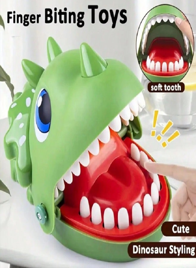 Dinosaur Teeth Toy - Fun Finger Biting Mouth Toy with Interactive Teeth for Kids and Adults (Green) - Image 1