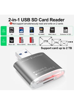 Excefore SD Card Readers, 2 in 1 Micro SD Card Reader USB A,  Micro SD TF Card Adapter Converter 3.0 Memory Card Support SDHC SDXC MMC UHS-I Cards for Mac PC Comptuer Laptop Chrome Camera  - Image 4