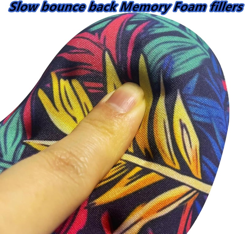 BRILA Ergonomic Memory Foam Mouse Wrist Rest Support Pad Cushion for Computer, Laptop, Office Work, PC Gaming - Massage Holes Design - Wrist Pain Relieve (Vibrant Plants) - Image 5