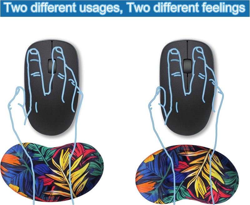 BRILA Ergonomic Memory Foam Mouse Wrist Rest Support Pad Cushion for Computer, Laptop, Office Work, PC Gaming - Massage Holes Design - Wrist Pain Relieve (Vibrant Plants) - Image 2