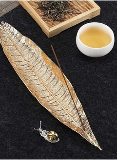 Excefore Incense Holder Set - Leaf and Snail Incense Burner,Incense Holders for Sticks Ash Catcher,Durable Zinc Alloy Materia,Modern Natural Design,Incense Ash Catcher Tray,Best for Meditation,Yoga,Home,Office  - Image 2