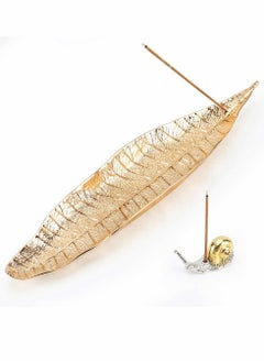 Excefore Incense Holder Set - Leaf and Snail Incense Burner,Incense Holders for Sticks Ash Catcher,Durable Zinc Alloy Materia,Modern Natural Design,Incense Ash Catcher Tray,Best for Meditation,Yoga,Home,Office  - Image 1