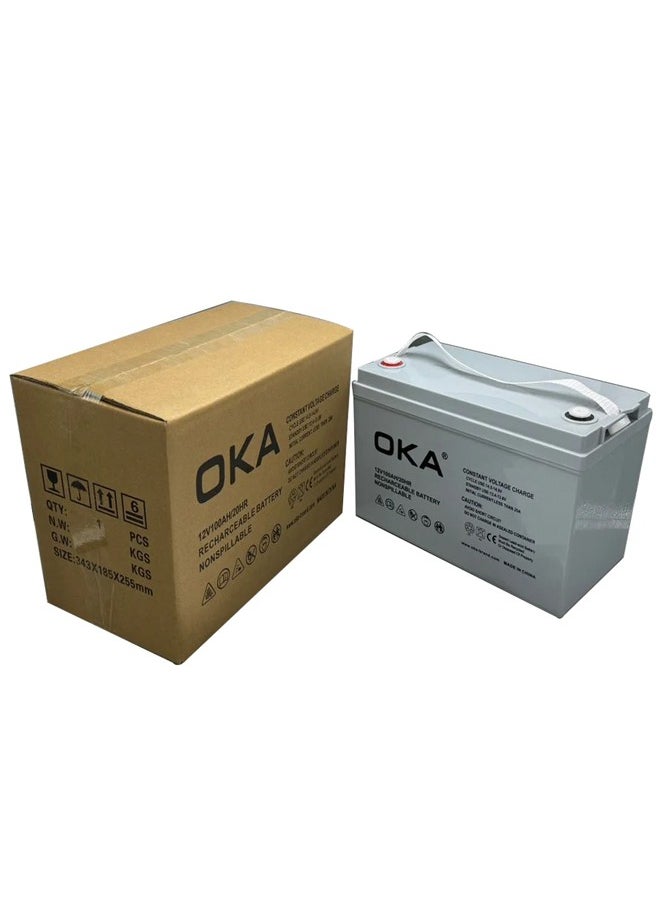 OKA OKA Solar Cell Gel Battery Made of High Quality Material 12V –100Ah  - Image 1