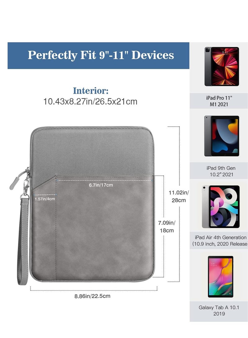 كابتن تيك 9-11 Inch Tablet Sleeve Bag Carrying Case Protective with Pocket, Gray - Image 2