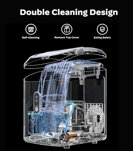 Silonn Nugget Ice Maker Countertop, Silonn Chewable Pellet Ice Machine with Self-Cleanin Function, 33lbs/24H Portable Ice Makers for Home Kitchen Officce, Black - Image 4