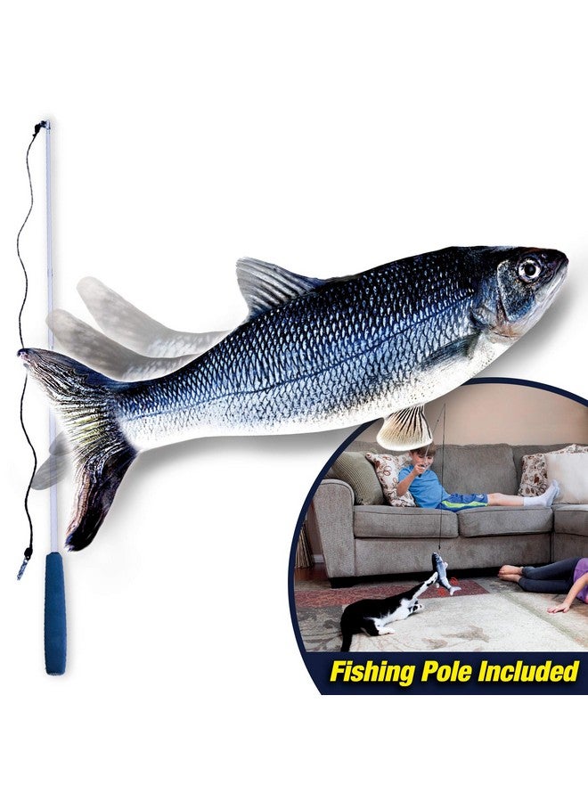 Ontel Flippity Fish Interactive Cat Toy with Catnip & Fishing Pole - Touch Activated, Rechargeable Pet Toy to Help Reduce Stress & Bad Behavior - As Seen on TV - Image 2