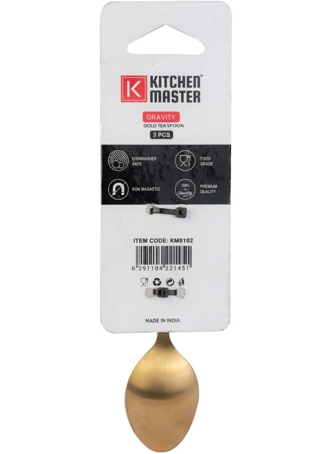 Kitchen master KITCHEN MASTER GOLD TEA SPOON 3PC PACK - GRAVITY  - Image 2
