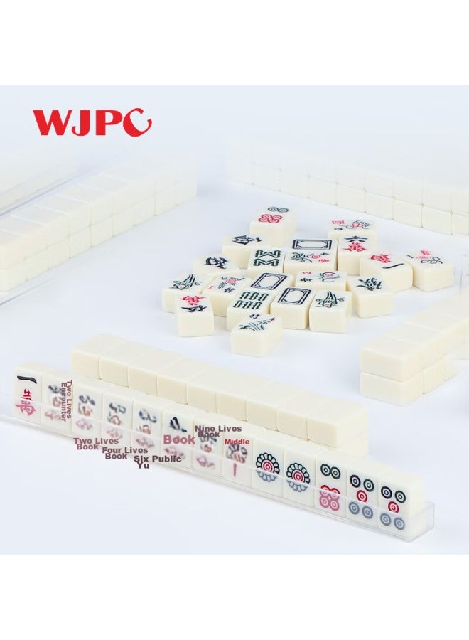 Wangjing Poker Wangjing Mini Mahjong Hand-rubbing Set, Portable Home Mahjong, Travel Mini Mahjong Tiles, Small Eco-friendly Durable Mahjong Set With Ruler  - Image 1