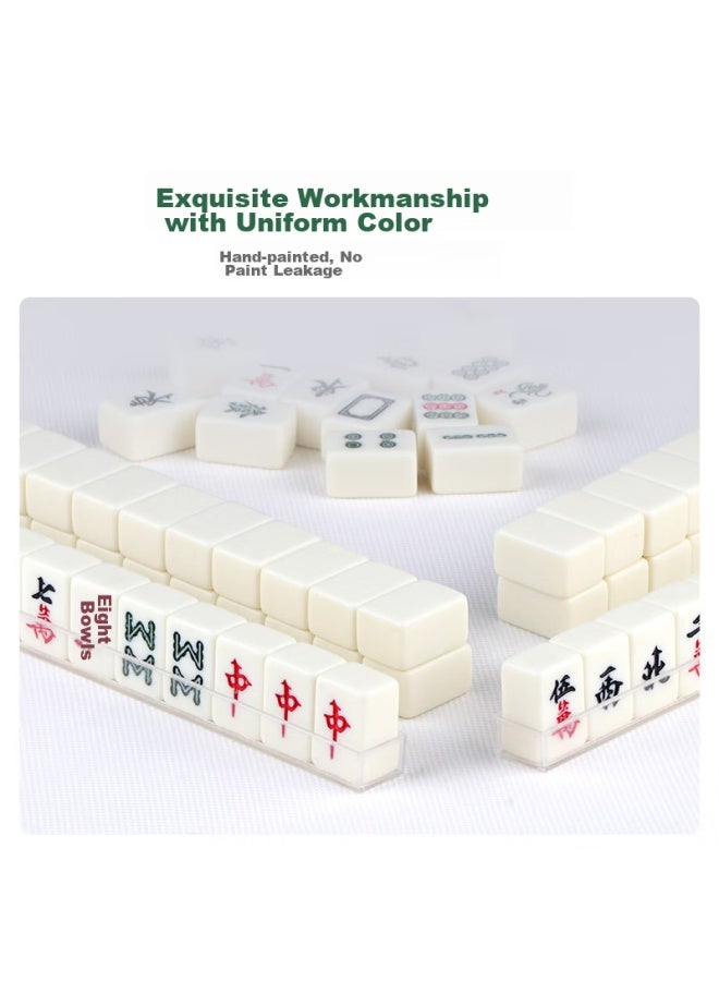 Wangjing Poker Wangjing Mini Mahjong Hand-rubbing Set, Portable Home Mahjong, Travel Mini Mahjong Tiles, Small Eco-friendly Durable Mahjong Set With Ruler  - Image 4