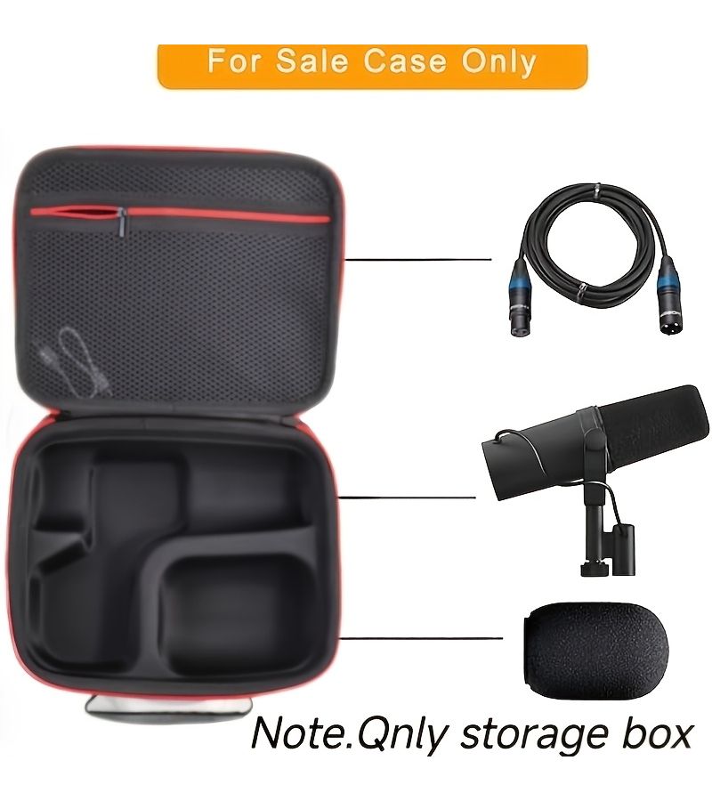 صندوق تخزين مايكروفون حقيبة تخزين مقاومة للسقوط والضغط لمايكروفون Shure SM7B وMV7 لأداء الميكروفونات الإذاعية والبث المنزلي المباشر - Image 3
