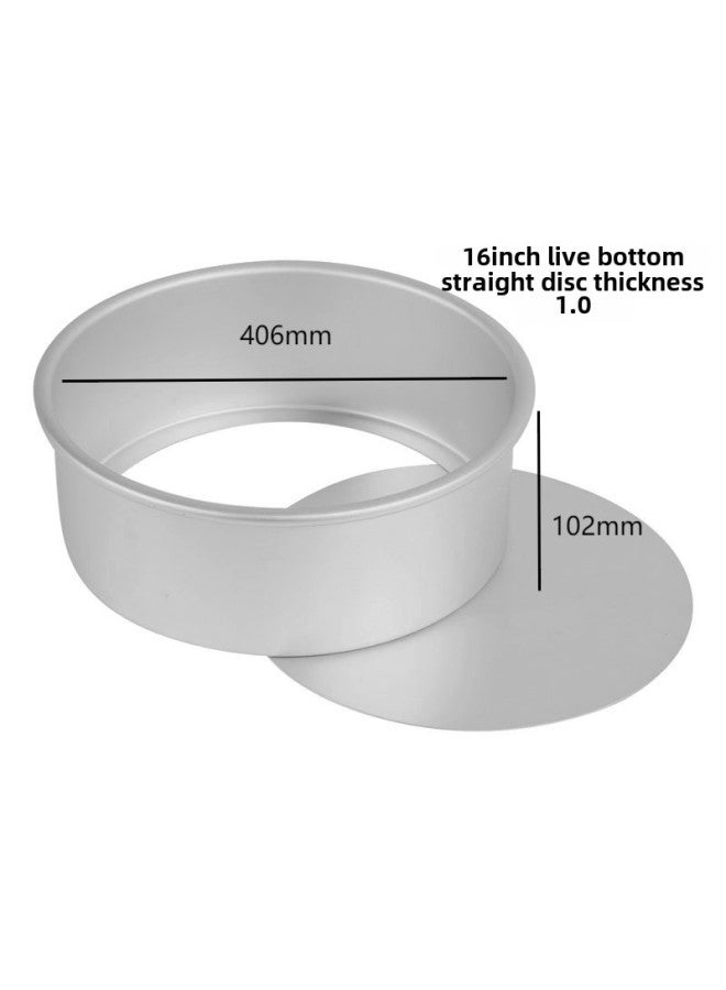 4 Inch High Live Bottom Straight Body Flat Bottom Disc Aluminum Alloy Anodized Cake Baking Round Cake Mold-Specifications:16X4-Color:Bottom Fixing - Image 1