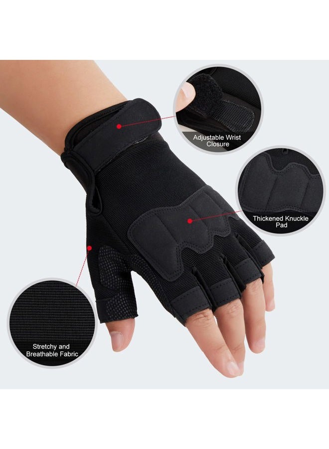 FIORETTO Fingerless Gloves for Airsoft Shooting Half Finger Hunting Hiking Cycling Driving Motorcycle Climbing Work Gloves Green XX-Large - Image 2