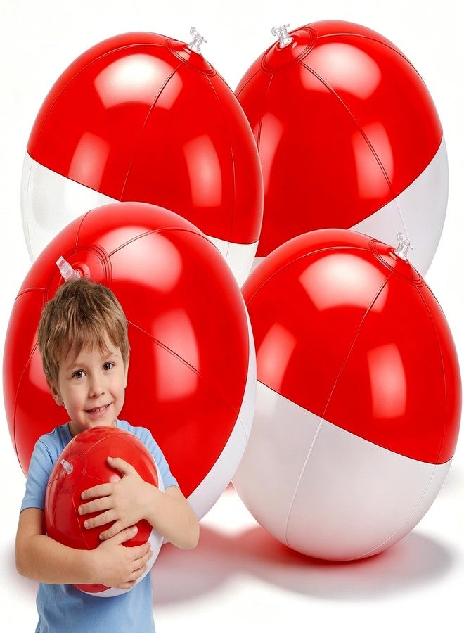 Arrowbash مجموعة كرات شاطئ أنمي من Arrowbash، 4 كرات، تصميم كروي أحمر وأبيض نابض بالحياة، 7.87 بوصة، ألعاب حمام سباحة، كرات مائية قابلة للنفخ للشاطئ، حفلات حمام السباحة، ألعاب صيفية (7.87 بوصة) - Image 1