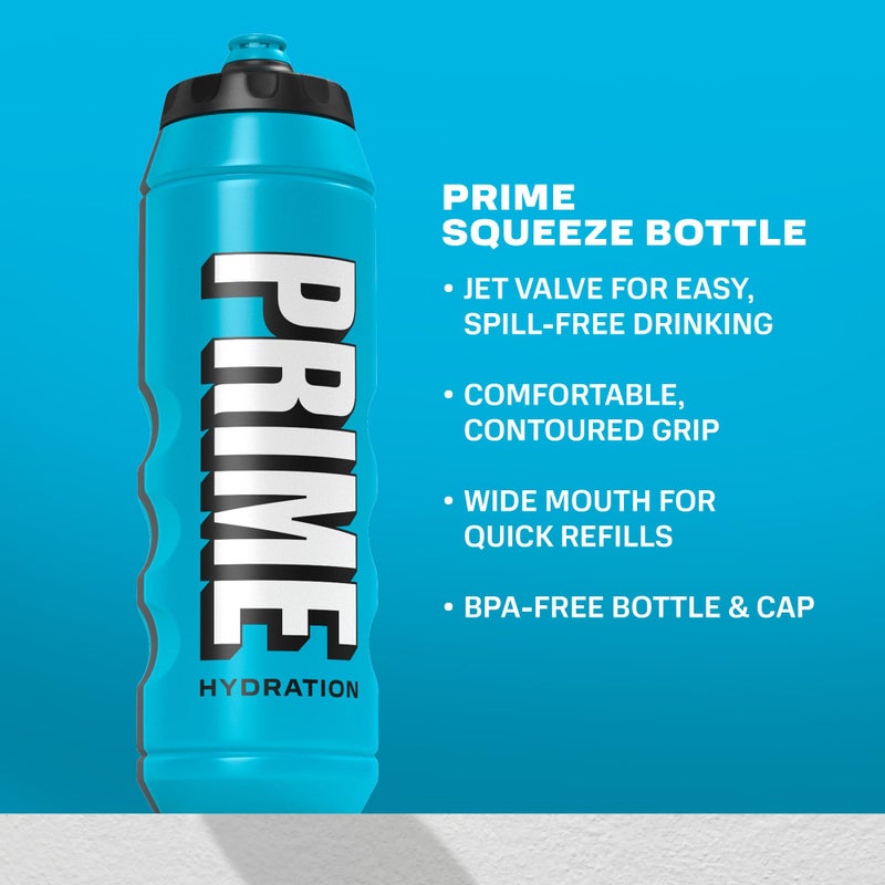 Prime Hydration PRIME 32 oz Blue Squeeze Sports Water Bottle, BPA Free, Dishwasher Safe, Easy-Grip Ergonomic Leakproof Design, Fast Hydration for Gym, Cycling, Running - Image 2