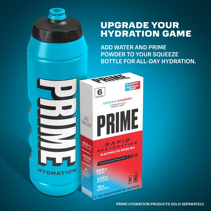 Prime Hydration PRIME 32 oz Blue Squeeze Sports Water Bottle, BPA Free, Dishwasher Safe, Easy-Grip Ergonomic Leakproof Design, Fast Hydration for Gym, Cycling, Running - Image 4