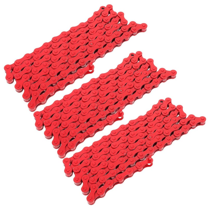 Single Speed Bike Chain 94 Links 3 Pack Durable Anti Rust Metal Replacement for Mountain Road Cycling - Image 1