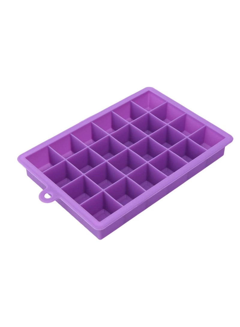 BLOOMING TIME 24 Grid Silicone Ice Cube Tray Molds DIY Desert Cocktail Juice Maker Square Mould Light purple 