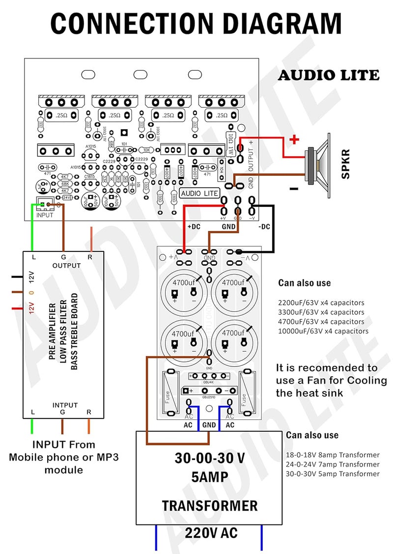 AUDIO LITE 150W Mono Amplifier Board Using 2 Pair of 2SC5198+2SA1941 as Main Output TRANSISTORS. (Complete C-3) - Image 4