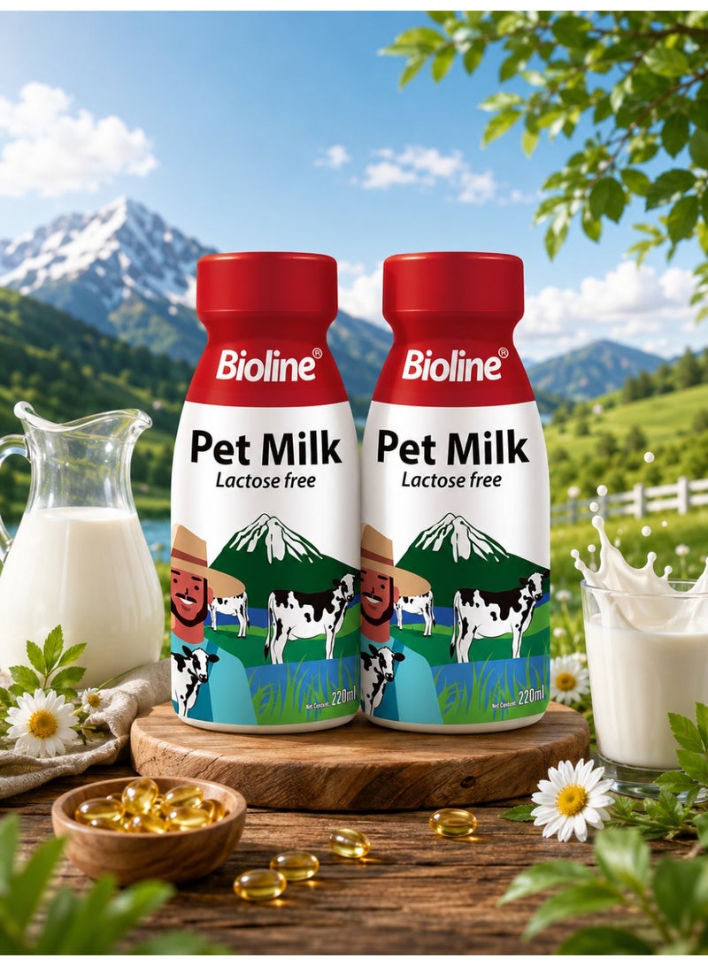 Premium Lactose-Free Pet Milk Drink for Dogs and Cats, Nutrient-Rich Dairy Supplement for Pets, Easy-to-Digest Liquid Milk with Essential Vitamins, Ideal Daily Treat for Healthy Hydration and Pet Nutrition - 2 Pcs