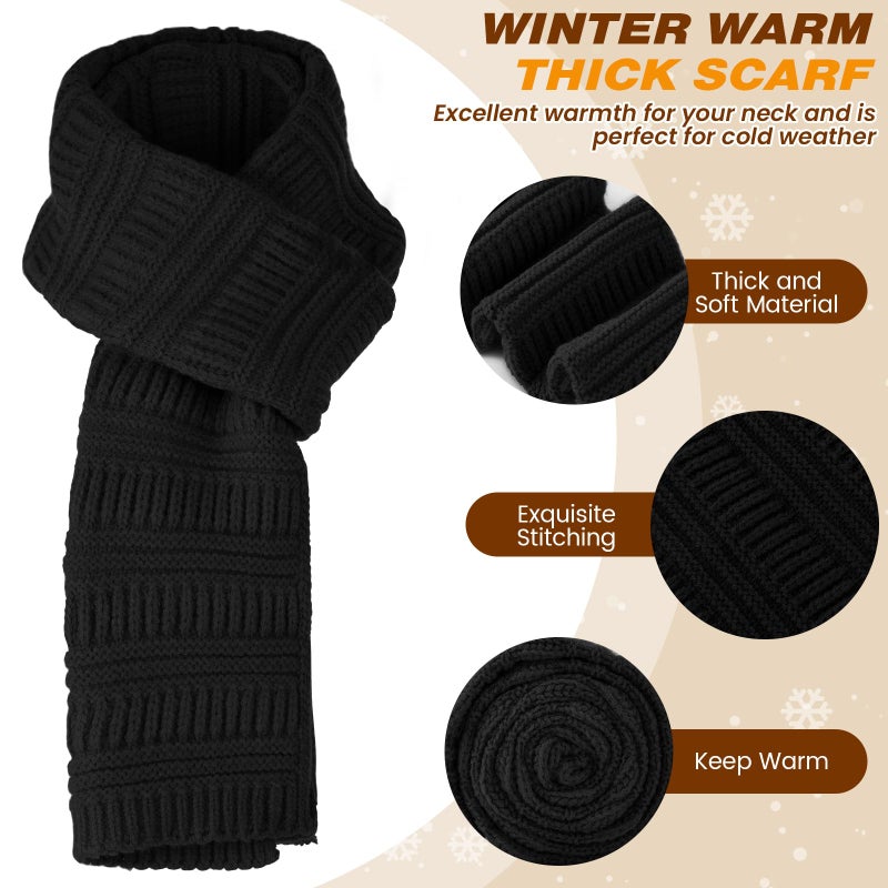 Pleneal Winter Womens Beanie Hat Scarf Gloves Set, Slouchy Beanie Knit Scarf Touchscreen Gloves Warm 3 Gift Set - Image 3
