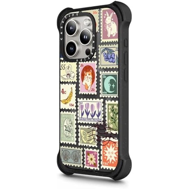 Casetify Bounce iPhone 15 Pro Case 【6X Military Grade Drop Tested / 21.3ft Drop Protection/Compatible with Magsafe】 - Stamp Collection - Triple Black - Image 5