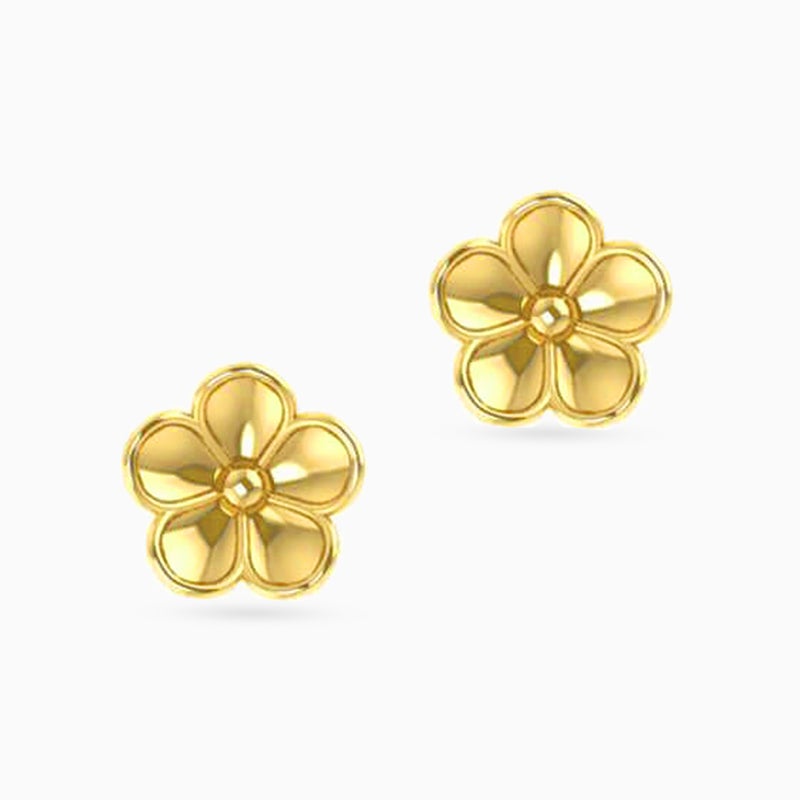 Miss L' by L'azurde Flower Stud Earrings in 18K Gold - Image 3