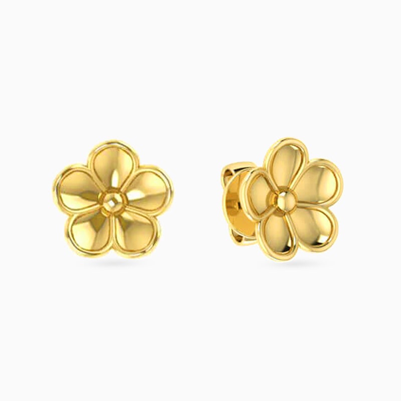 Miss L' by L'azurde Flower Stud Earrings in 18K Gold - Image 1