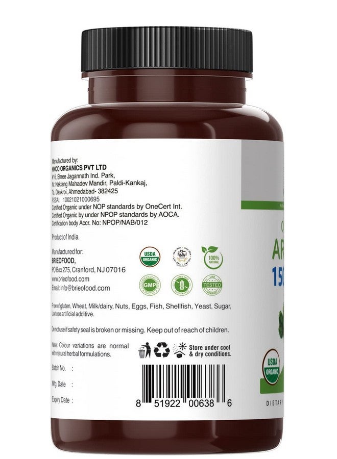 Brieofood Organic Arjuna 1500mg, 45 Servings, Vegetarian, Gluten Free, 90 Vegetarian Tablet - Image 5