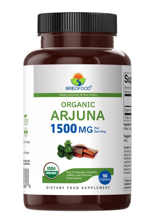 Brieofood Organic Arjuna 1500mg, 45 Servings, Vegetarian, Gluten Free, 90 Vegetarian Tablet - Image 2
