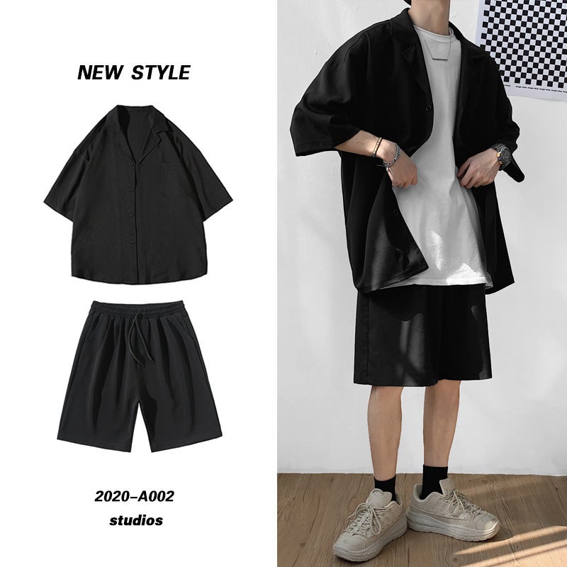Dk Uniform Men'S Full Set Summer Loose College Style Blazer Trendy Jk Suit Three-Quarter Sleeve Yuppie Small Suit - Image 2
