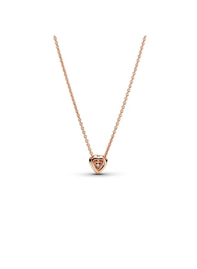 باندورا Heart 14k rose gold-plated collier with clear cubic zirconia
