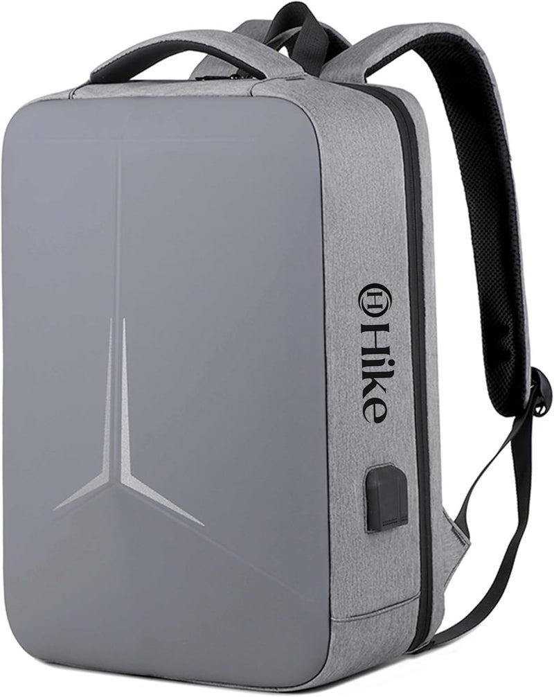 Hike Semi Hard 16-inch Unisex Laptop Backpack with Built in Combination lock and USB/Headphone Port Daypack for Travel, Office and Business, HK2252 - Image 1
