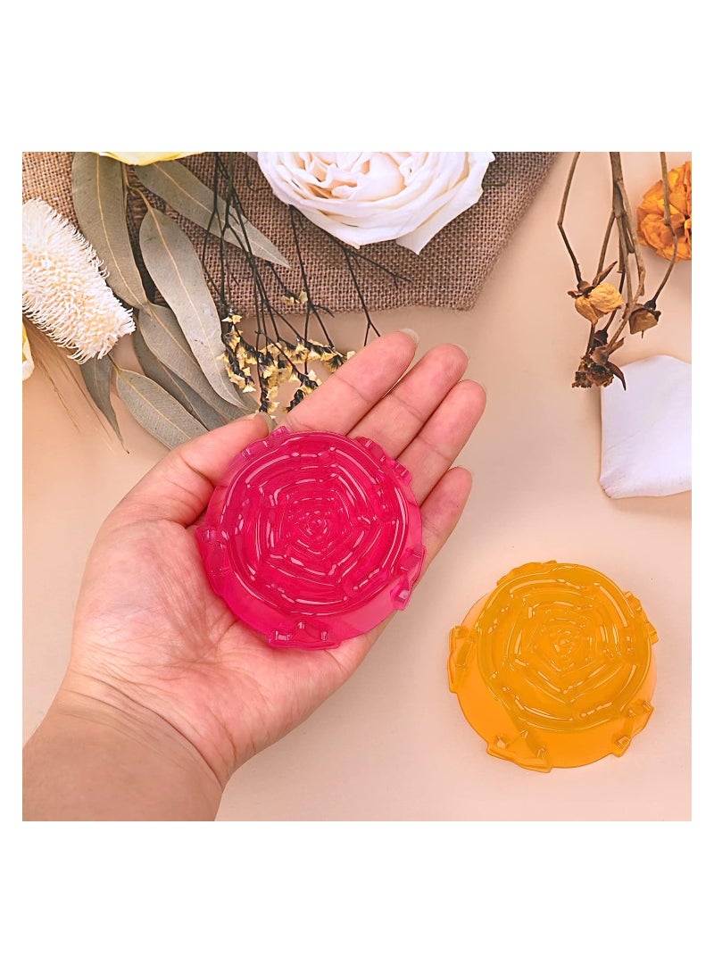 Zikra 2 Pcs Silicone Rose Mold Large Rose Flower Soap Mold Flower Shape Fondant Ice Cube Trays Food Grade Silicone and BPA Free Perfect for Soap Mousse Jelly Chocolate Dishwasher Safe - Image 4