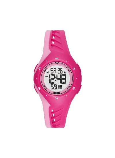 بوما Unisex Digital Watch With Pink Polyurethane Strap - 3 ATM - PU P6008
