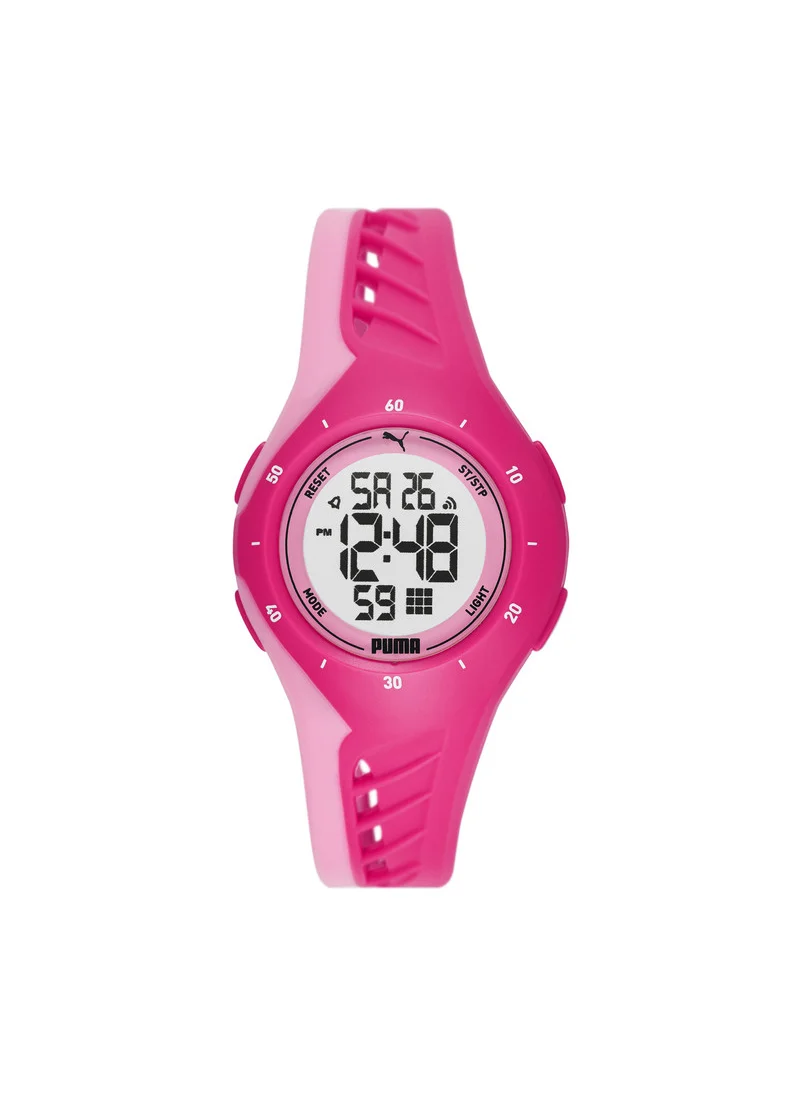 PUMA Unisex Digital Watch With Pink Polyurethane Strap - 3 ATM - PU P6008