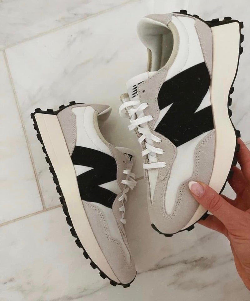 NEW NB NB 327 Casual Sport Unisex Shoes Black White - Image 1