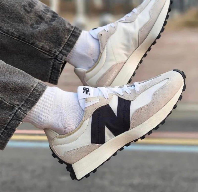NEW NB NB 327 Casual Sport Unisex Shoes Black White - Image 3