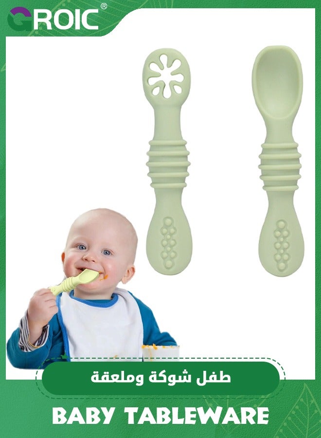GROIC Baby Silicone Spoons And Fork Cutlery Set - Image 2