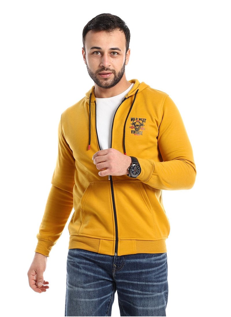 سيزار - هودي رجالي طباعة ومزود بسوستة وجيوب أمامية - Image 1