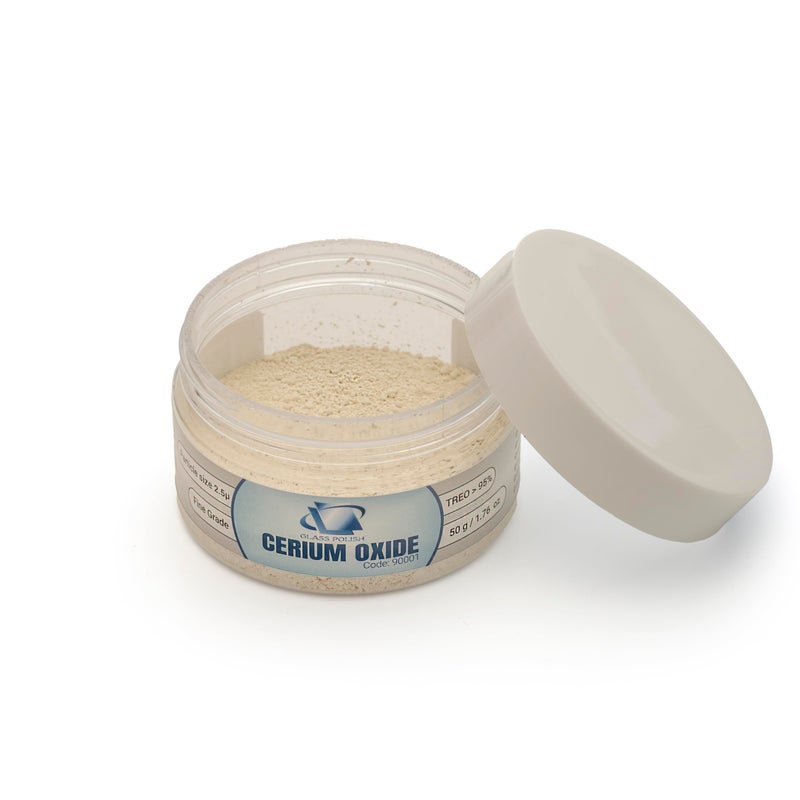 Generic Glass Polish 90001 Cerium Oxide Fine Grade Glass Polishing Powder - TREO 95% - 2.5 microns - 50 Grams - White  - Image 1