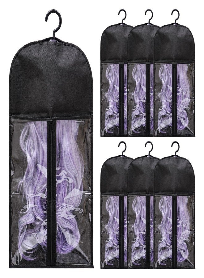 Hadwoer 6-Pack Hair Extension Holder - Wig Storage Bags with Hanger for Multiple Wigs, Dust-proof, Ideal for Hair Extensions & Accessories - Image 1