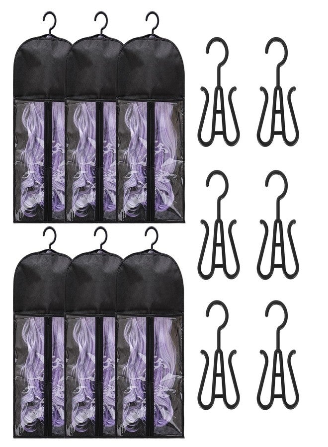 Hadwoer 6-Pack Hair Extension Holder - Wig Storage Bags with Hanger for Multiple Wigs, Dust-proof, Ideal for Hair Extensions & Accessories - Image 3