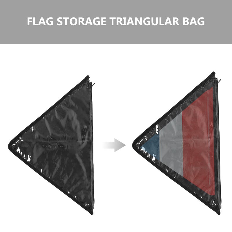 Memorial Flag Display Bag With Zipper: Memorial Day Burial Folded Flags Bags Triangle Holders For Funeral Black - Image 2