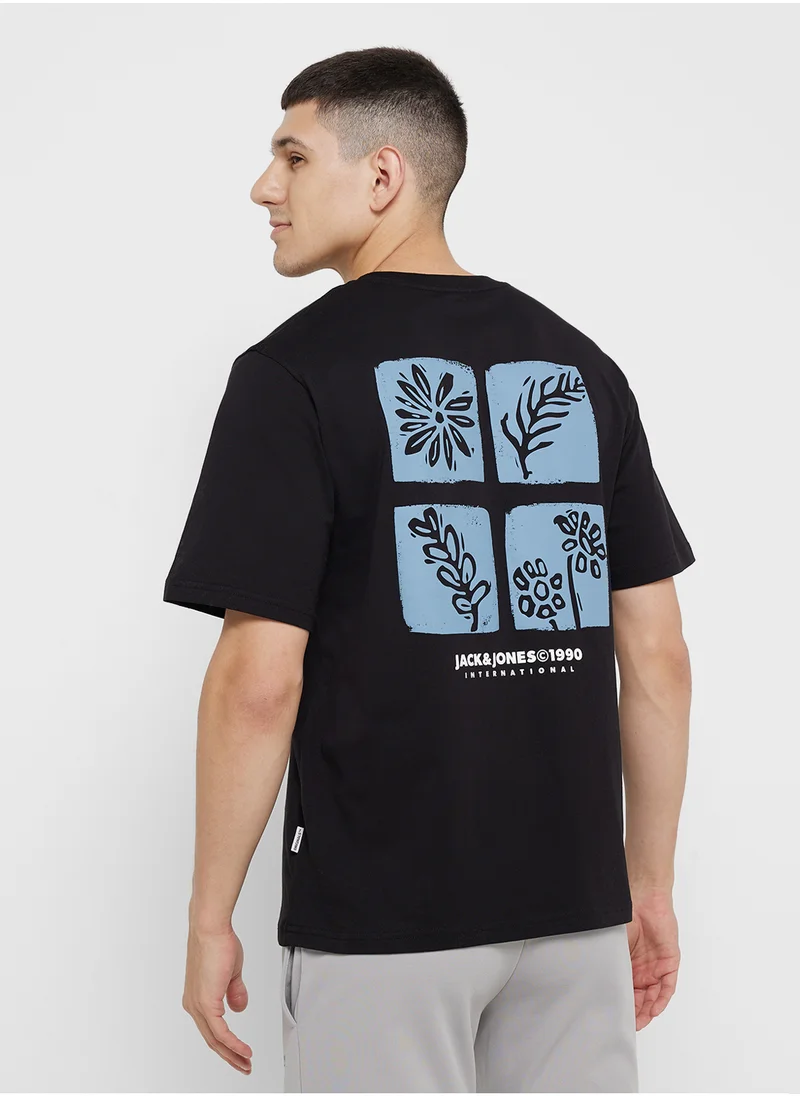جاك اند جونز Jorportland Logo Crew Neck T-Shirt