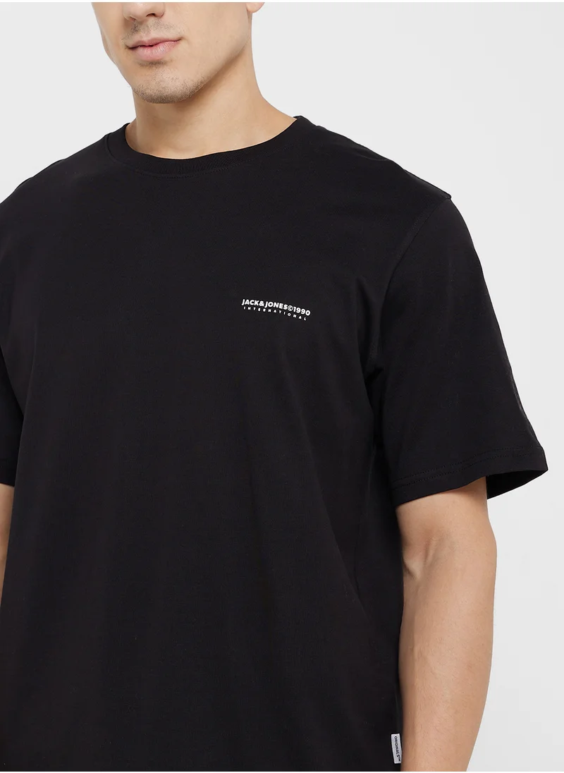 جاك اند جونز Jorportland Logo Crew Neck T-Shirt