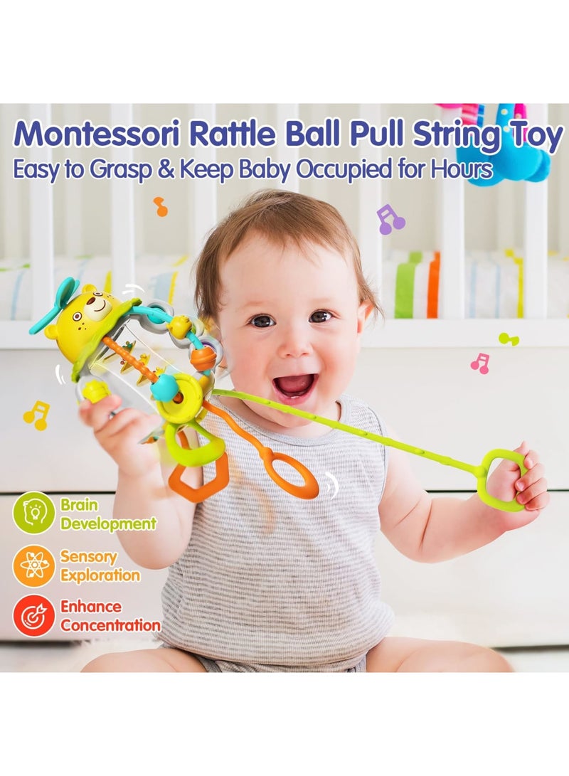 SYOSI ألعاب عضاضة حاسة الطفل مصنوعة من السيليكون لعبة خرز سحب Montessori مصنوعة من السيليكون الغذائي لعبة نشاط سحب للأطفال من 0-18 شهر هدية عيد ميلاد أول للذكور والإناث خالية من BPA - Image 2