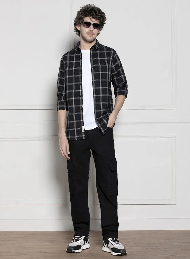 Dennis Lingo Windowpane Checked Casual Shirt by Styli